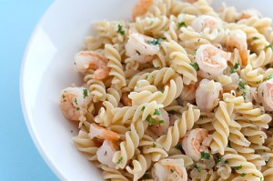 Almond Coated Shrimp & Pasta