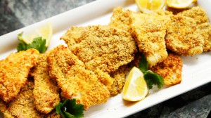 Baked Breaded Fish and Pasta