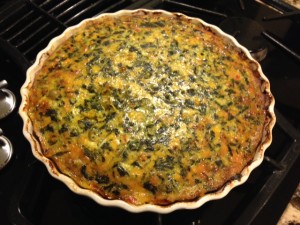 Crustless spinach quiche