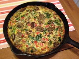 bacon spinach and mushroom frittata