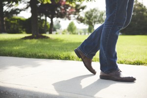 feet on sidewalk